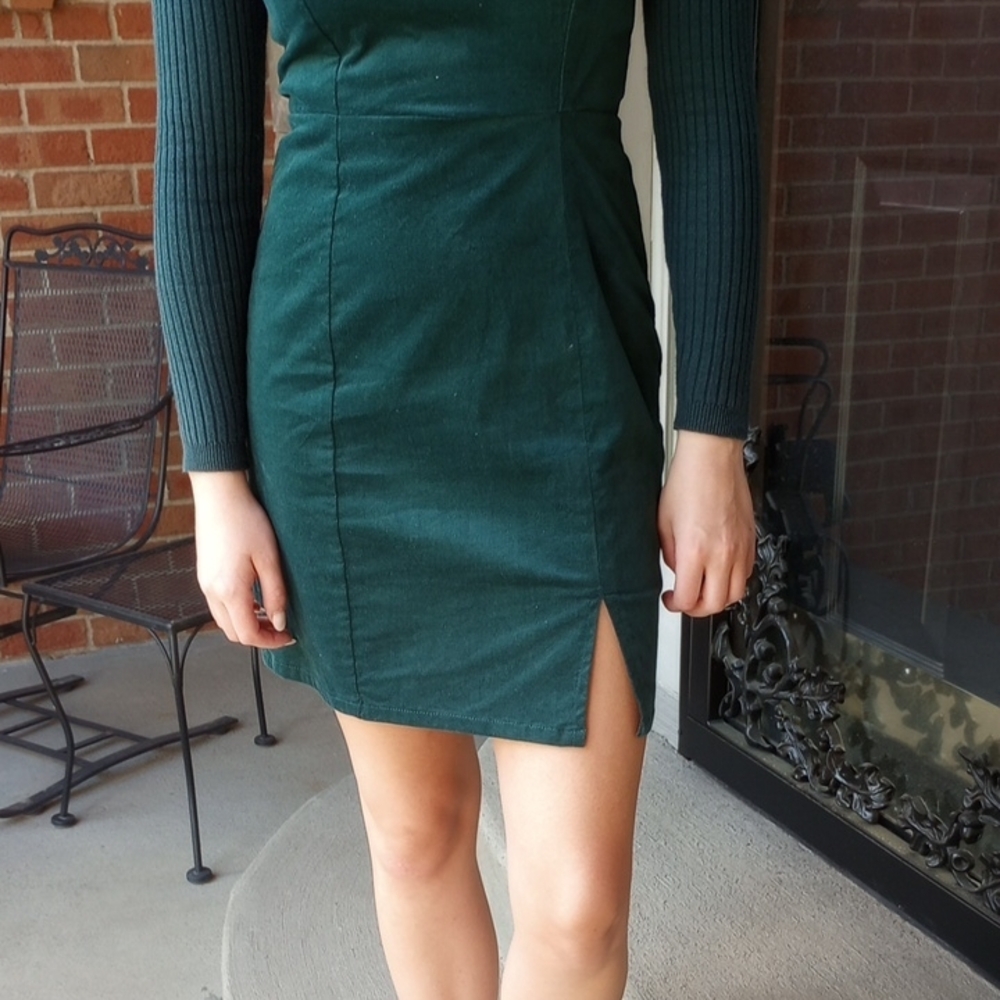 Copper Key Green Ribbed Turtleneck Dress - Picture 5 of 6
